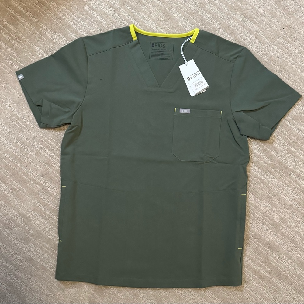 Men's Figs Limited Edition Moss/Limeade Chisec - Three-Pocket Scrub Top - S
